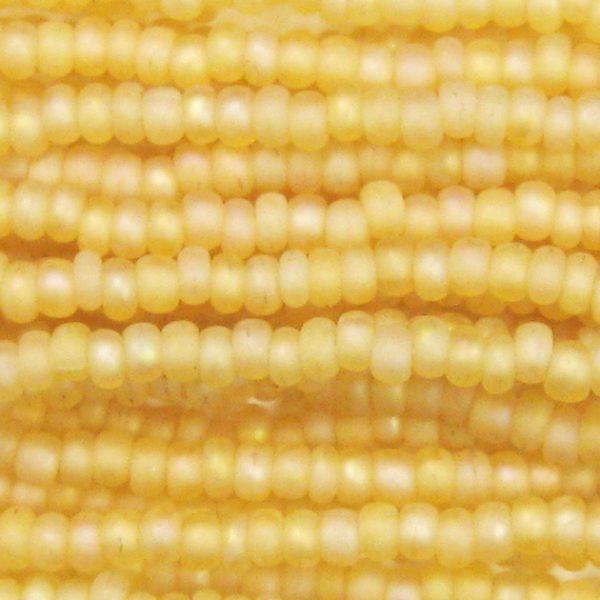 11/0 Frosted Transparent Light Topaz AB Czech Seed Bead