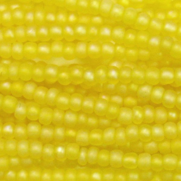 11/0 Frosted Transparent Citrine AB Czech Seed Bead