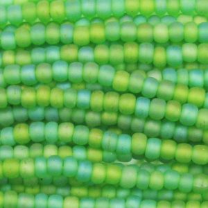 11/0 Frosted Transparent Peridot AB Czech Seed Beads