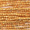 9/0 Czech Three Cut Seed Bead, Terra Galvanized Premium Gold