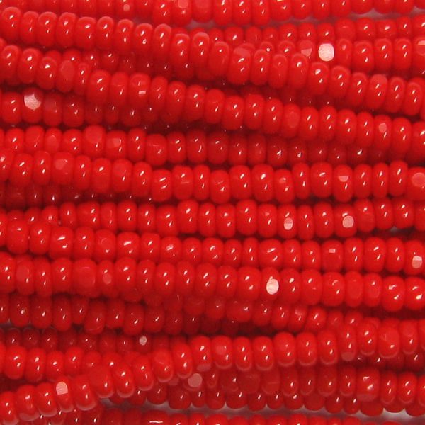 15/0 Czech Charlotte Cut Seed Bead Opaque Red