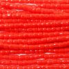9/0 Czech Three Cut Seed Bead, Opaque Light Red