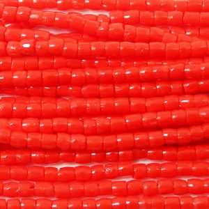 9/0 Czech Three Cut Seed Bead, Opaque Light Red