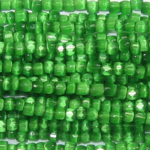 9/0 Czech Three Cut Seed Bead, Green Satin