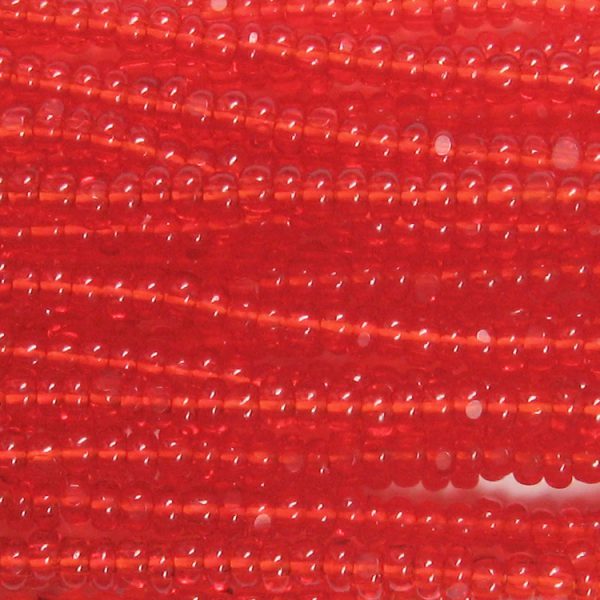15/0 Czech Charlotte Cut Seed Bead Transparent Light Ruby Red