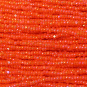 15/0 Czech Charlotte Cut Seed Bead Opaque Orange AB