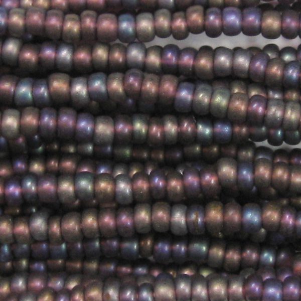 11/0 Frosted Transparent Dark Amethyst AB Czech Seed Bead