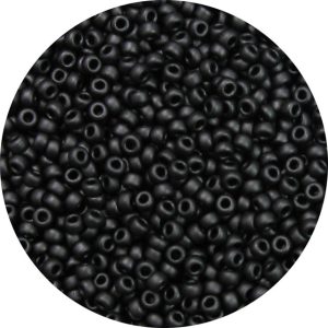 11/0 Frosted Opaque Black Japanese Seed Bead F401