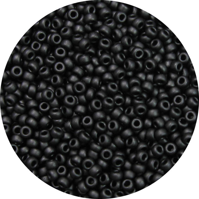 Japanese Glass Seed Beads Size 8/0-F401 Opaque Matte Black