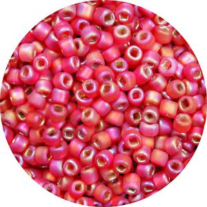 11/0 Frosted Silver Lined Ruby AB Japanese Seed Bead F638  