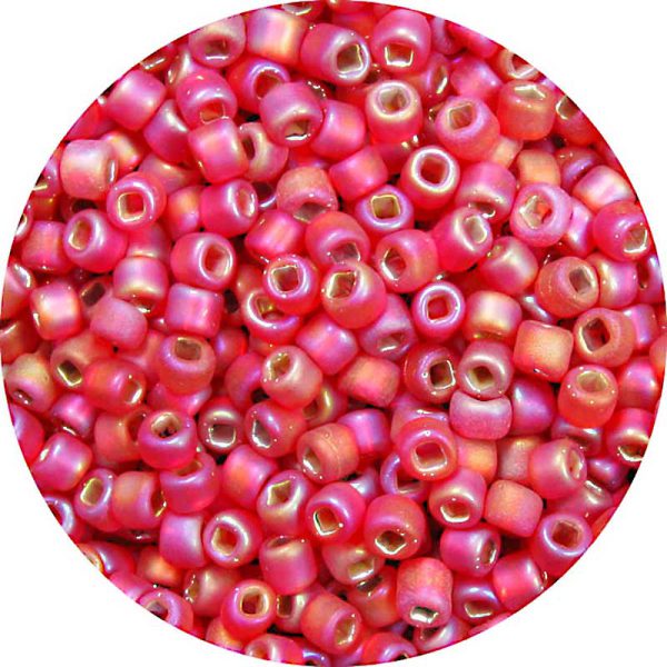 11/0 Frosted Silver Lined Ruby AB Japanese Seed Bead F638