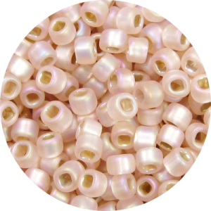 11/0 Frosted Silver Lined Light Rose AB Japanese Seed Bead F640A