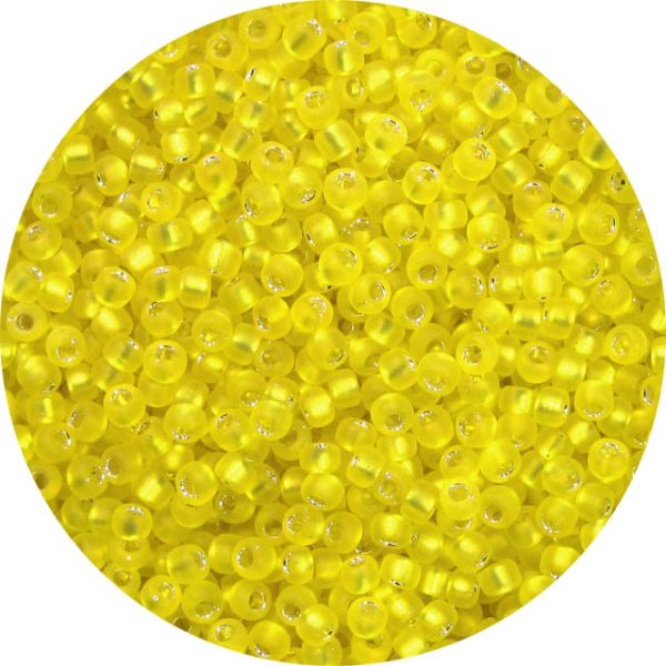 11/0 Frosted Silver Lined Citrine, Yellow, Japanese Seed Bead F6