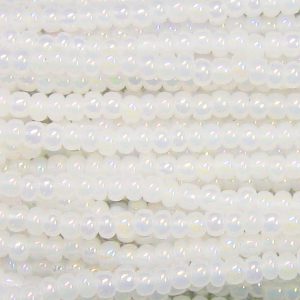 11/0 Czech Seed Bead, Ceylon White AB