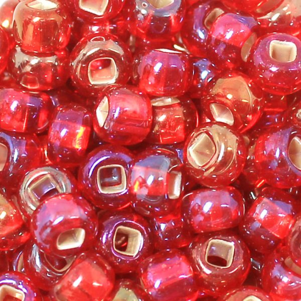 2/0 Czech Seed Bead Silver Lined Ruby AB