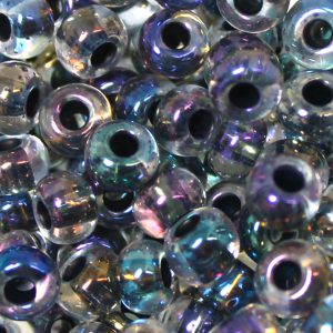 2/0 Czech Seed Bead Black Lined Crystal AB