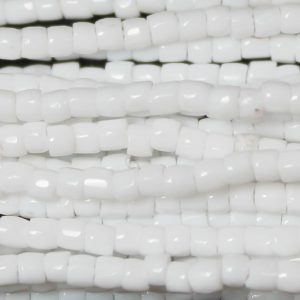 9/0 Czech Three Cut Seed Bead, Opaque White