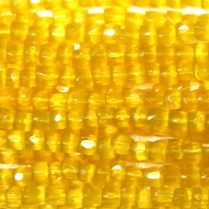 9/0 Czech Three Cut Seed Bead, Yellow Satin