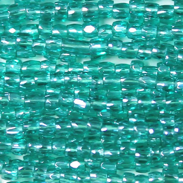 9/0 Czech Three Cut Seed Bead, Transparent Teal Luster