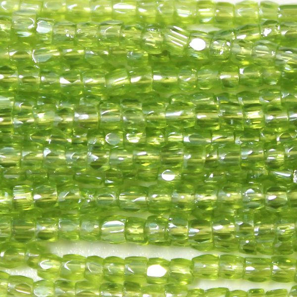 9/0 Czech Three Cut Seed Bead, Transparent Olivine Luster