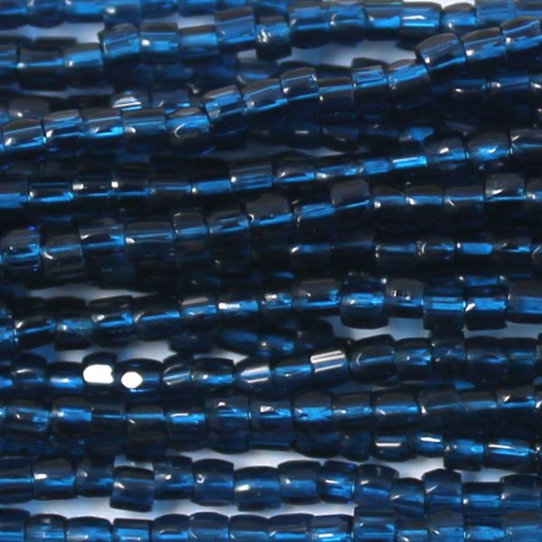 9/0 Czech Three Cut Seed Bead, Transparent Montana Blue