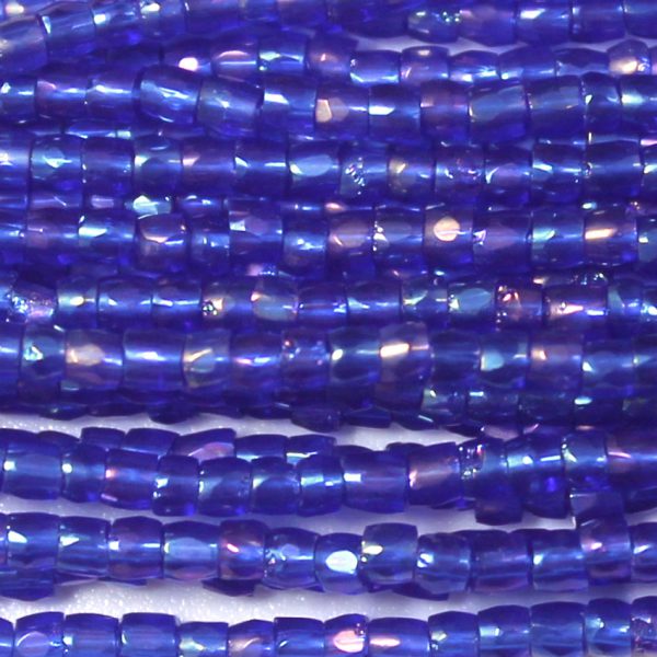 9/0 Czech Three Cut Seed Bead, Transparent Sapphire Blue AB
