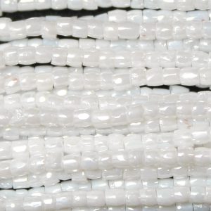 9/0 Czech Three Cut Seed Bead, Opaque White Luster
