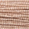 9/0 Czech Three Cut Seed Bead, Opaque Tan Luster Tint
