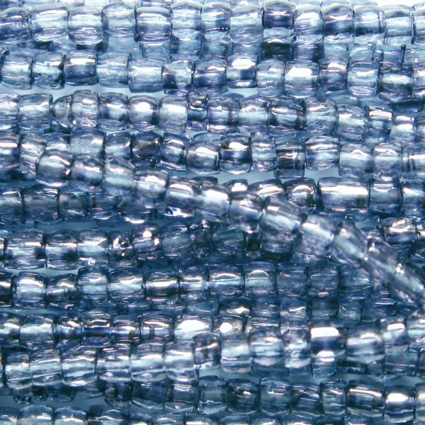 9/0 Czech Three Cut Seed Bead, Gold Luster Transparent Aqua Blue