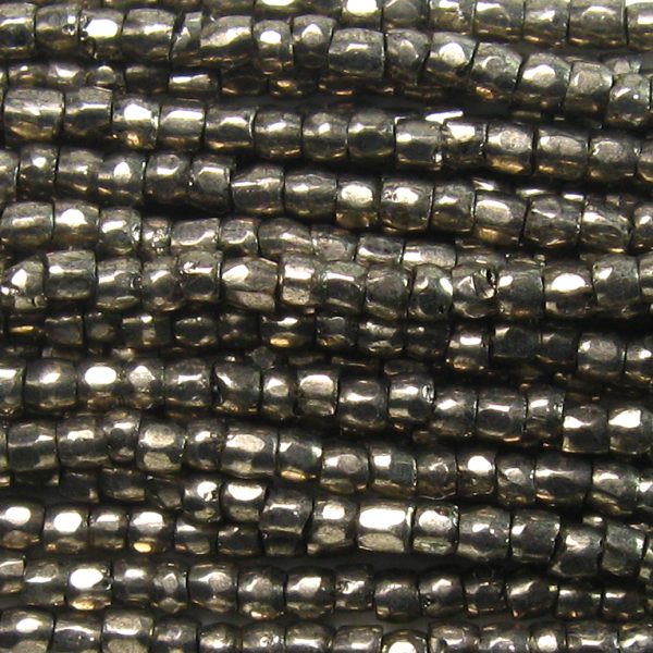 9/0 Czech Three Cut Seed Bead, Terra Galvanized Antique Silver