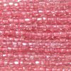 9/0 Czech Three Cut Seed Bead, Dusty Rose Lined Crystal
