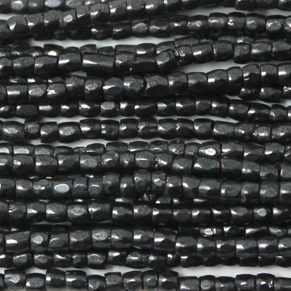 9/0 Czech Three Cut Seed Bead, Frosted Ebony Supra