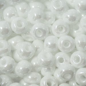2/0 Czech Seed Bead Opaque White Luster