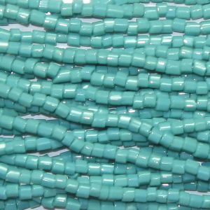 11/0 Czech Two Cut Seed Bead Opaque Turquoise Green
