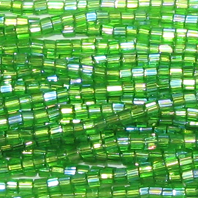 11/0 Czech Two Cut Seed Bead Transparent Olivine AB