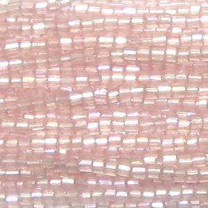 11/0 Czech Two Cut Seed Bead Transparent Light Rose AB Tint