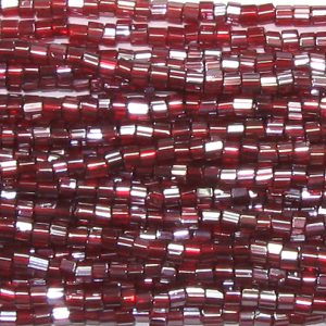 11/0 Czech Two Cut Seed Bead Transparent Garnet Luster