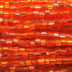 11/0 Czech Two Cut Seed Bead Silver Lined Dark Orange