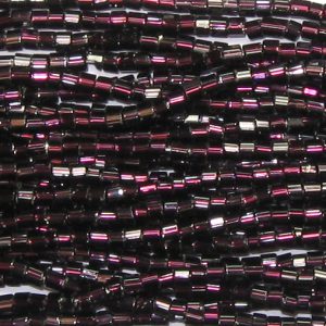 11/0 Czech Two Cut Seed Bead Silver Lined Dark Amethyst