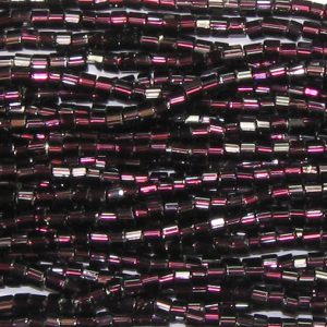 11/0 Czech Two Cut Seed Bead Silver Lined Dark Amethyst