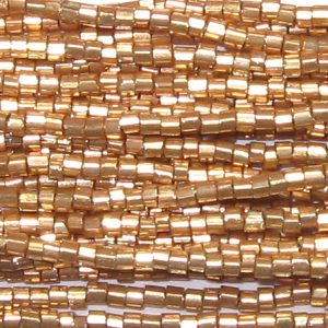 11/0 Czech Two Cut Seed Bead Metallic Galvanized Gold