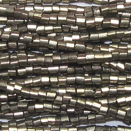 11/0 Czech Two Cut Seed Bead Terra Metallic Galvanized Steel