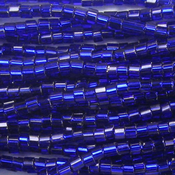 11/0 Czech Two Cut Seed Bead Silver Lined Cobalt Blue