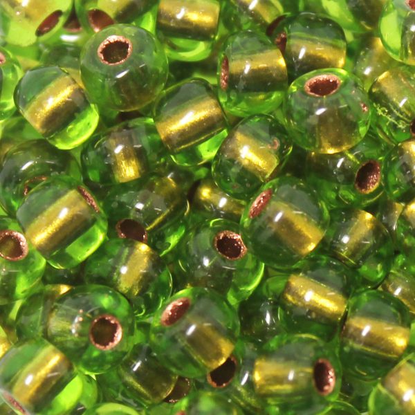 2/0 Czech Seed Bead Copper Lined Olivine