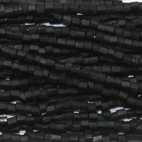 11/0 Czech Two Cut Seed Bead Frosted Opaque Black