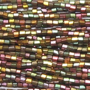 11/0 Czech Two Cut Seed Bead Frosted Metallic Copper Iris Supra