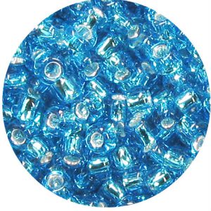 3/0 Japanese Seed Bead Silver Lined Aqua Blue