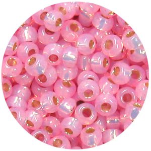 3/0 Japanese Seed Bead Gilt (Gold) Lined Waxy Pink