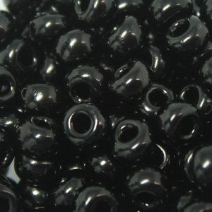 2/0 Czech Seed Bead Opaque Black