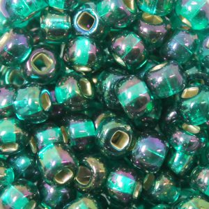 2/0 Czech Seed Bead Silver Lined Emerald AB